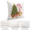 TiuKiu Merry Christmas to Dear Dad Throw Pillow Cases Christmas Dog Collie Pillow Cover Case 24"x24" Linen Cushion Covers Decorative Pillowcase for Couch Sofa Bedroom Car view 4