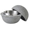 AETVRNI Desktop Mini Trash Can with Lid-Material: Concrete + Stainless Steel.Interesting UFO Design for Indoor and Outdoor Home Office Desktop Decoration,Grey,L view 1
