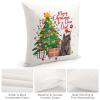 TiuKiu Decorative Throw Pillow Cover Christmas Dog Bichon Frise Home Decor Merry Christmas to Dear Dad Cushion Pillowcase 26"x26" Square Pillow Case for Couch Outdoor Sofa Bedroom Office Car Decor view 4
