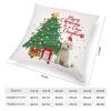 TiuKiu Merry Christmas to Dear Dad Decorative Throw Pillow Case Christmas Dog German Hound Square Cushion Cover Pillowcase for Couch Sofa Bedroom Decor 24"x24" view 2