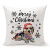Decorative Throw Pillow Cover Christmas Dog Golden Retriever Home Decor Dog Lover Gift Tree Decoration Cushion Pillowcase 24"x24" Square Pillow Case for Couch Outdoor Sofa Bedroom Office Car Decor view 1