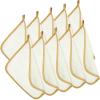 Tatuo 10 Count Exfoliating Wash Cloths for Body and Face Facial Bath Scrub Soft Weave Loofah Towel Exfoliate Bath Towel Remove Dead Skin Wash Cloth for Women Man (Khaki Edge) view 1