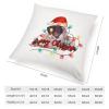 TiuKiu Dog Mom Western Christmas Santa Hat Dog Decorative Throw Pillow Case Schnauzer Dog Christmas Tree Lights Square Cushion Cover Pillowcase for Couch Sofa Bedroom Decor 24"x24" view 2