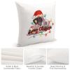 TiuKiu Dog Mom Western Christmas Santa Hat Dog Decorative Throw Pillow Case Schnauzer Dog Christmas Tree Lights Square Cushion Cover Pillowcase for Couch Sofa Bedroom Decor 24"x24" view 4