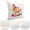TiuKiu Dog Mom Western Christmas Santa Hat Dog Decorative Throw Pillow Case Poodle Dog Christmas Tree Lights Square Cushion Cover Pillowcase for Couch Sofa Bedroom Decor 24"x24" view 4