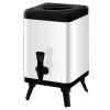 ALKEL Square Milk Tea Insulation Bucket, 304 Stainless Steel Catering Urn,Suitable for Storing Milk, Hot Red Wine, Hot Soup, Coffee and Juice at Family Gatherings,White,6L view 1
