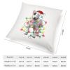 TiuKiu Dog Mom Western Christmas Santa Hat Dog Decorative Throw Pillow Case Golden Retriever Dog Christmas Tree Lights Square Cushion Cover Pillowcase for Couch Sofa Bedroom Decor 16"x16" view 2