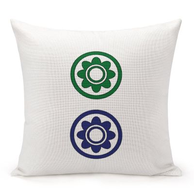 Mahjong Gifts for Women Men Mahjong Master Decorative Throw Pillow Case Majiang Mahjong Tiles Square Cushion Cover Pillowcase for Couch Sofa Bedroom Decor 22"x22"