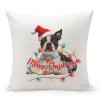 TiuKiu Dog Mom Western Christmas Santa Hat Dog Throw Pillow Cases Schnauzer Dog Christmas Tree Lights Pillow Cover Case 24"x24" Linen Cushion Covers Decorative Pillowcase for Couch Sofa Bedroom Car view 1