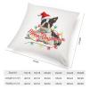 TiuKiu Dog Mom Western Christmas Santa Hat Dog Throw Pillow Cases Schnauzer Dog Christmas Tree Lights Pillow Cover Case 24"x24" Linen Cushion Covers Decorative Pillowcase for Couch Sofa Bedroom Car view 2