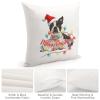 TiuKiu Dog Mom Western Christmas Santa Hat Dog Throw Pillow Cases Schnauzer Dog Christmas Tree Lights Pillow Cover Case 24"x24" Linen Cushion Covers Decorative Pillowcase for Couch Sofa Bedroom Car view 4