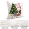 TiuKiu Merry Christmas to Dear Dad Throw Pillow Cases Christmas Dog Labrador Pillow Cover Case 26"x26" Linen Cushion Covers Decorative Pillowcase for Couch Sofa Bedroom Car view 4