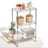 3-Tier Metal Shelving Adjustable Height 450Lb Capacity Small Wire Shelving Unit Solid Steel Storage Shelves Commercial Storage Rack for Kitchen Office Pantry Laundry (Chrome, 24"Lx14"Wx30"H) view 1