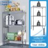 3-Tier Metal Shelving Adjustable Height 450Lb Capacity Small Wire Shelving Unit Solid Steel Storage Shelves Commercial Storage Rack for Kitchen Office Pantry Laundry (Chrome, 24"Lx14"Wx30"H) view 3