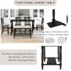6-Piece Farmhouse Dining Room Set, Counter Height Kitchen Table Set with 4 Upholstered Chair&Storage Shelf&Bench, Rectangular Dining Room Set, Kitchen Family Furniture Set, for 6 Persons view 2