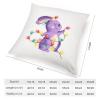 TiuKiu Christmas Party Gift Decorative Throw Pillow Case Christmas Rabbit Lights Square Cushion Cover Pillowcase for Couch Sofa Bedroom Decor 16"x16" view 2