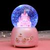 Castle Snow Globe Music Box Light Up Musical Christmas Snow House Automatic Snowfall Rotating Crystal Sphere for Women Girls Birthday Gift Home Decor view 1