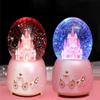 Castle Snow Globe Music Box Light Up Musical Christmas Snow House Automatic Snowfall Rotating Crystal Sphere for Women Girls Birthday Gift Home Decor view 2