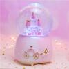 Castle Snow Globe Music Box Light Up Musical Christmas Snow House Automatic Snowfall Rotating Crystal Sphere for Women Girls Birthday Gift Home Decor view 3