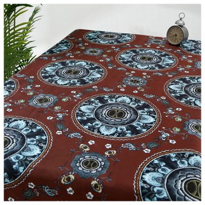 MUYUNXI Velvet Fabric Roman Round Printed Velvet Cloth is Used for Home Decoration Sofa 145 Cm Wide Sold by The Meter(Color:2039-8)