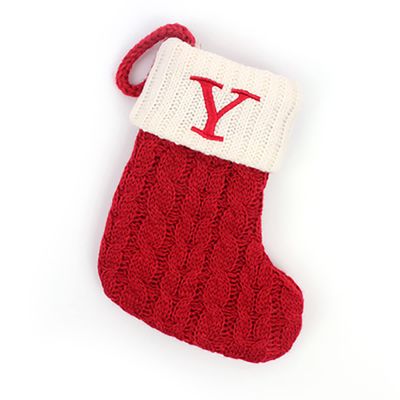 Eiennoai Christmas Stockings with Initials, Christmas Stockings with Letters,Christmas Stockings Knit Xmas Stockings, Embroidery Letters Christmas Stockings for Christams Decor,Holiday,Family
