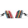 Artori Design Book Ends to Hold Books Heavy Duty - Hidden Metal Bookends for Shelves Desk - Bookend Book Holder for Home Decorative - Gift for Book Lovers and Home Dcor (Book&Hero - Set of 2) view 1