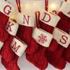 Eiennoai Christmas Stockings with Initials, Christmas Stockings with Letters,Christmas Stockings Knit Xmas Stockings, Embroidery Letters Christmas Stockings for Christams Decor,Holiday,Family view 2