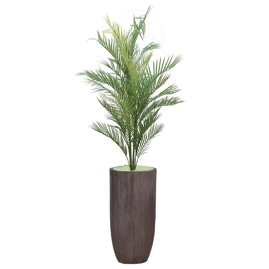 62.25'' Glow in The Dark Fake Palm Tree in a fiberstone Planter