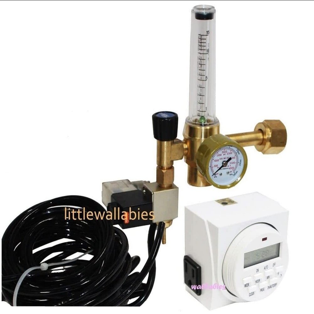ARC-POWER CO2 Flow Meter Regulator Injection Release System W/Dual Outlet Digital Timer