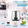 VEVOR 1.1 Gal Water Distiller, 0.3 Gal/H, Distilled Water Maker Machine 750W 0-99H Timing Set Temp Display, 304 Stainless Steel Countertop Distiller Glass Carafe Cleaning Powder 3 Carbon Packs, Silver view 2
