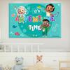 EGD JJ, Nina & Cody Cocomelon Picture Frame I Acrylic Art Decorations for Kids Bedroom I CoComelon Acrylic Frame I Wall Decor for Boy & Girl I Wooden Stand for Wall Support (Wide 30"x 20" Height) view 1