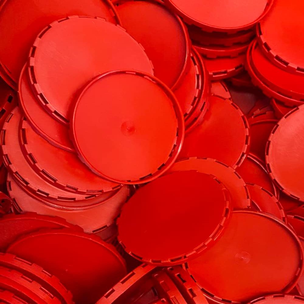 HomeLoft Basics Keg Caps 50pcs. Protect the filling and valve of your kegs with a vented keg cap. MATERIAL: PLASTIC. (RED) from JB Products Corp