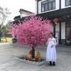 DEKIST Simulation Peach Tree, Pink Artificial Cherry Tree New Year Valentine's Day Decoration Wishing Tree Shopping Mall Wedding Decoration Simulation Plant Fake Peach Tree 1.5 * 1.2m view 1