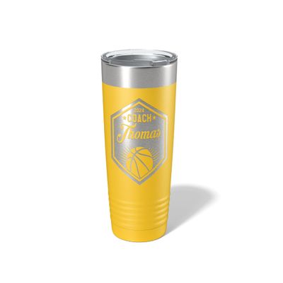 Basketball, Basketball Coach, Personalized Basketball Tumbler, Basketball, basketball gift, basketball coach (20oz Tumbler, Yellow)