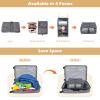 Surblue Hanging Shelves Travel Storage Bag Compression Packing Cube for Suitcase Collapsible with Extension Layer Large Capacity, Grey,XL view 3
