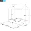 Quarte Lovely Kids House Bed with Trundle,Twin Size Metal House Bed with Roof,for Kids, Teen, Toddler Bedroom,No Box Spring Needed (Black#e) view 3