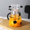 DOITOOL Cow Glass Water Pitcher with Glass Cup, Water Pitcher And Cup Night Set, Cute Cow, Cute Set, 550ML view 2