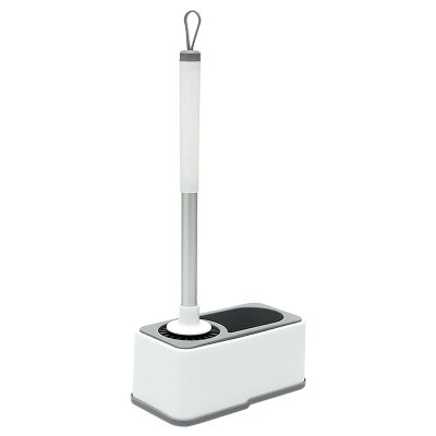 KIZQYN Toilet Brush Toilet Brush,Wall-Mounted Toilet Brush Can Hold Cleaning Supplies Soft Brush Head Long Handle and Shelf Punch-Free Toilet Bowl Brush Toilet Cleaner Brush