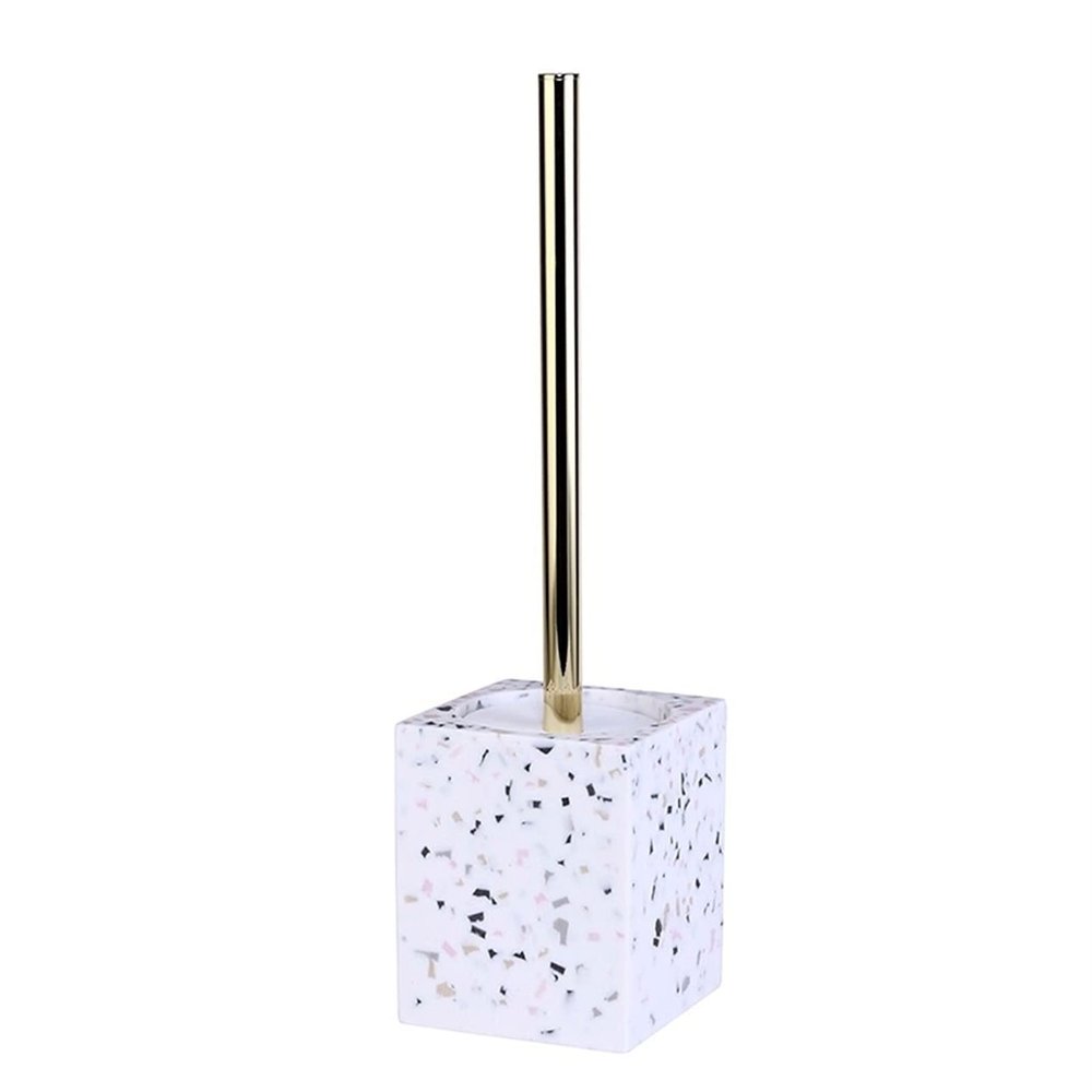 KIZQYN Toilet Brush Toilet Brush,Stainless Steel Handle Toilet Brush Set Household Cleaning Brush with Base Strong Scrubber Brush Home Toilet Bowl Cleaner Holder Toilet Cleaner Brush (Color : Brass)