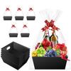 Baskets for Gifts Empty - Gift Baskets Empty To Fill Kit - Black Basket Cardboard To Fill Bulk 5 Pack for Holiday, Birthday, Christmas, Valentines Day and Any Occasion view 1