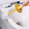 KIZQYN Toilet Brush Toilet Brush and Holder 2 Pack Deep Cleaning Toilet Bowl Brush Set Ergonomic,Sturdy Bathroom Accessories Plastic Toilet Brush 1 Pack Toilet Cleaner Brush (Color : Brass) view 4