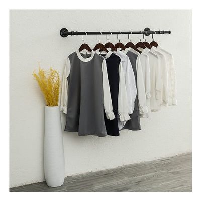 GZHERVICES Garment Rack Wall-Mounted, Sturdy and Durable, Metal Display Rack, Retro Style, 10 Sizes Can Be Customized (Color : Black, Size : 13x135cm)