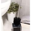 KIZQYN Toilet Brush Toilet Brush,Stainless Steel Handle Toilet Brush Set Household Cleaning Brush with Base Strong Scrubber Brush Home Toilet Bowl Cleaner Holder Toilet Cleaner Brush (Color : 1) view 4