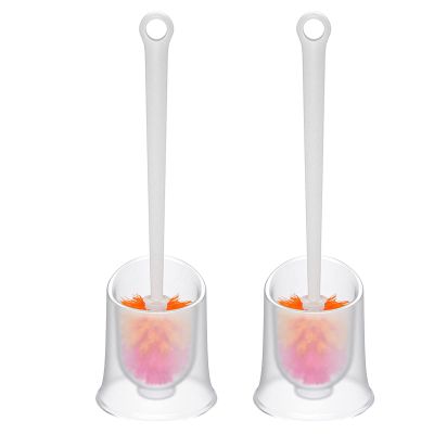 KIZQYN Toilet Brush Toilet Brushes,with Long Handle and Holder,Home Toilet Bowl Cleaner Brush with Toilet Holder Bathroom Toilet Bowl Brush Set White Toilet Cleaner Brush (Color : 1)