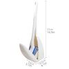 KIZQYN Toilet Brush Toilet Brush,Toilet Brush Holder,Good Grips Toilet Scrubber Brush Strong Bristles for Bathroom Toilet Easy Cleaning Set White Toilet Cleaner Brush (Color : Brass) view 3