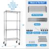 4-Tier Metal Wire Shelving Unit Kitchen Shelf Organizer Height Adjustable Storage Rack Utility Snack Shelf, NSF Certified Storage Shelves for Laundry Bathroom Kitchen Pantry Organization view 3