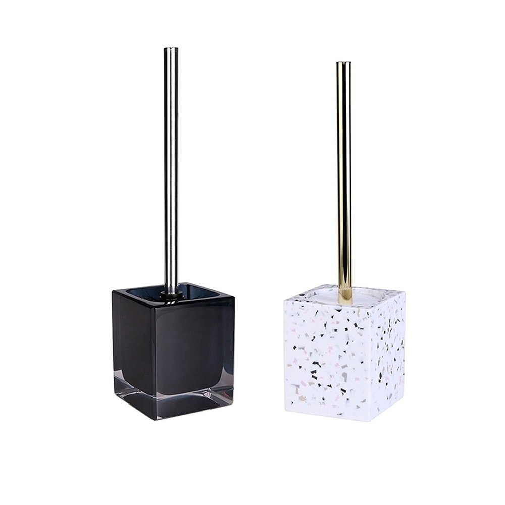 KIZQYN Toilet Brush Toilet Brush,Stainless Steel Handle Toilet Brush Set Household Cleaning Brush with Base Strong Scrubber Brush Home Toilet Bowl Cleaner Holder Toilet Cleaner Brush (Color : B)