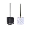 KIZQYN Toilet Brush Toilet Brush,Stainless Steel Handle Toilet Brush Set Household Cleaning Brush with Base Strong Scrubber Brush Home Toilet Bowl Cleaner Holder Toilet Cleaner Brush (Color : B) view 1