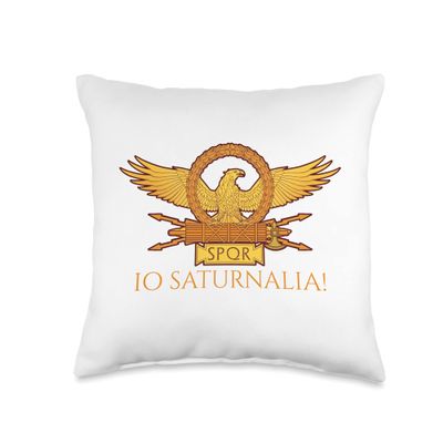 Ancient Roman Mythology & History - Io Saturnalia - SPQR Throw Pillow