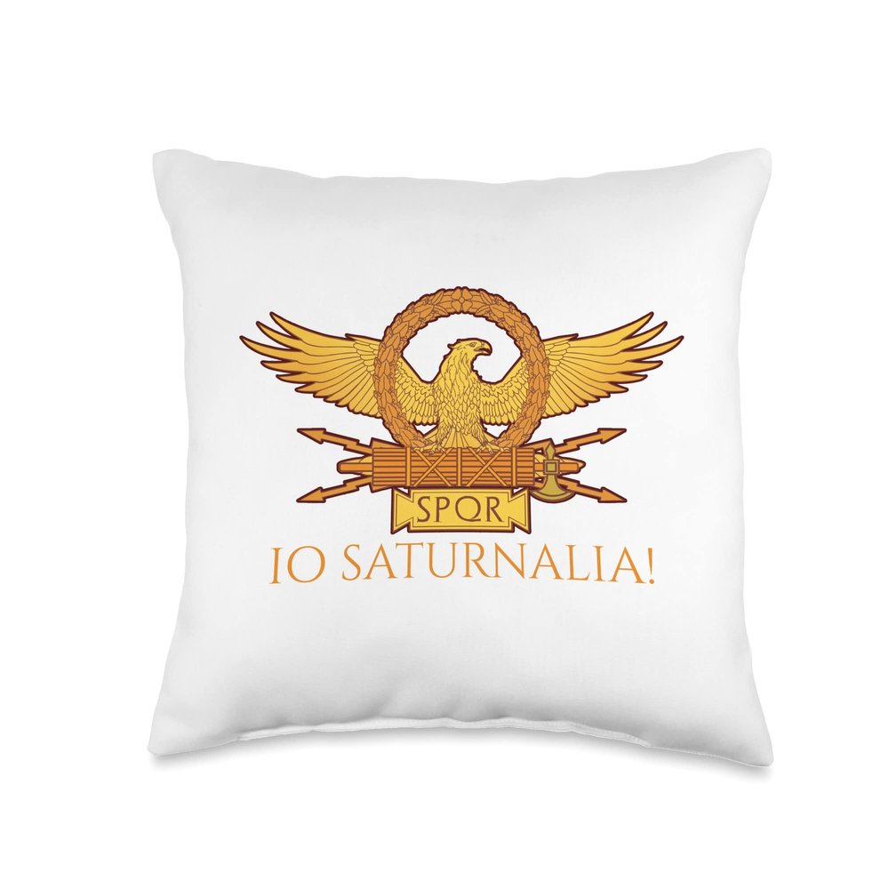 Ancient Roman Mythology & History - Io Saturnalia - SPQR Throw Pillow